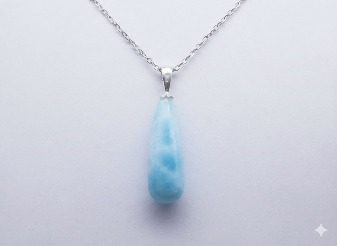 Pendentif Larimar Goutte Argent 925 Ma boutique