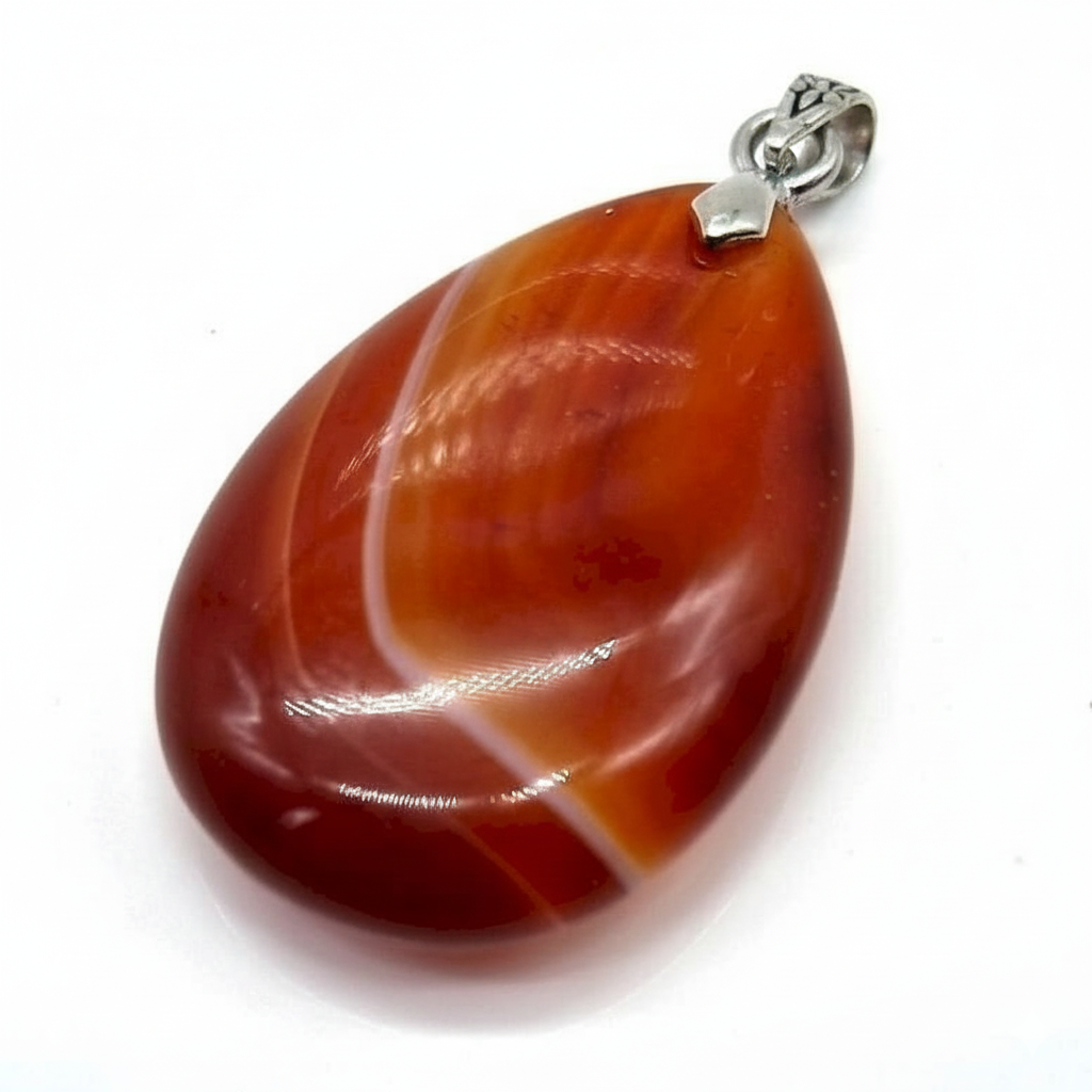 Pendentif Cornaline avec bélière