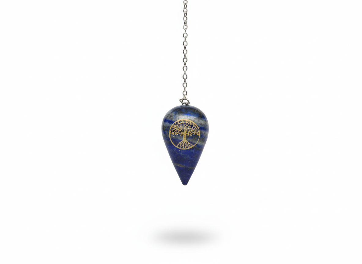 Pendule Cône Lapis Lazuli/ Fleur de Vie ou arbre de Vie Ma boutique
