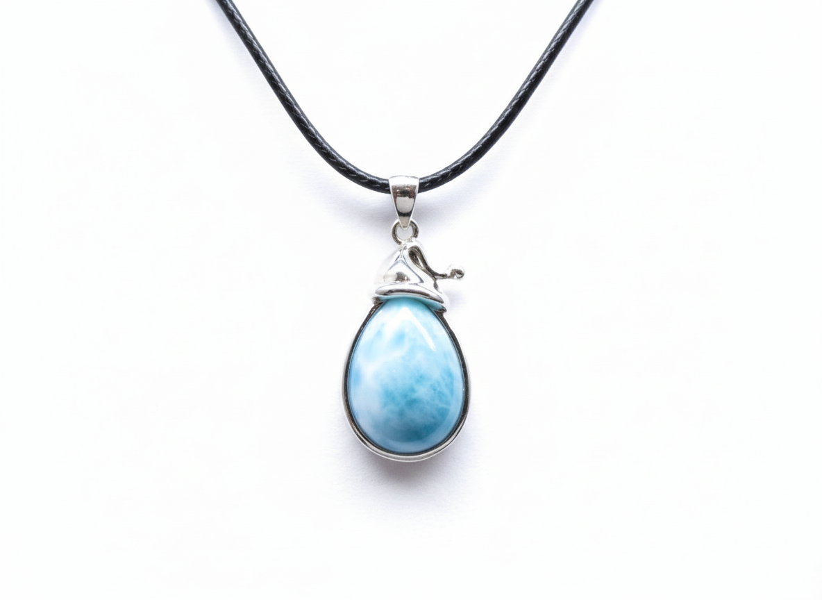 Pendentif Larimar Cerclage Argent925 Ma boutique
