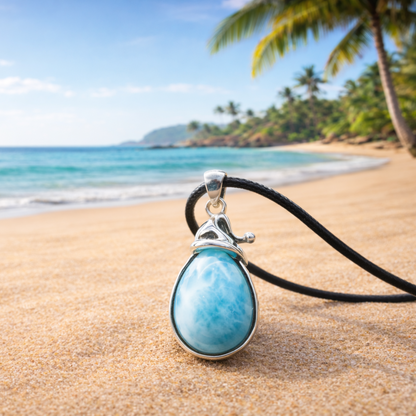 Pendentif Larimar Cerclage Argent925