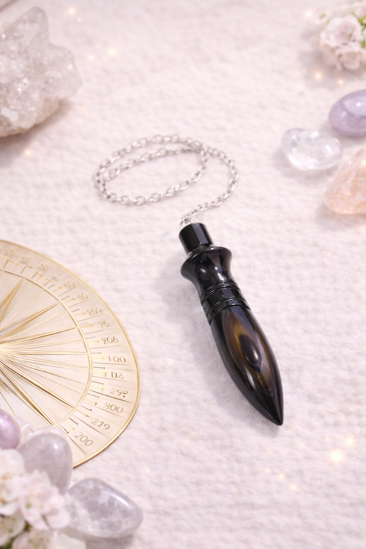 Pendule Thot Obsidienne Œil Celeste