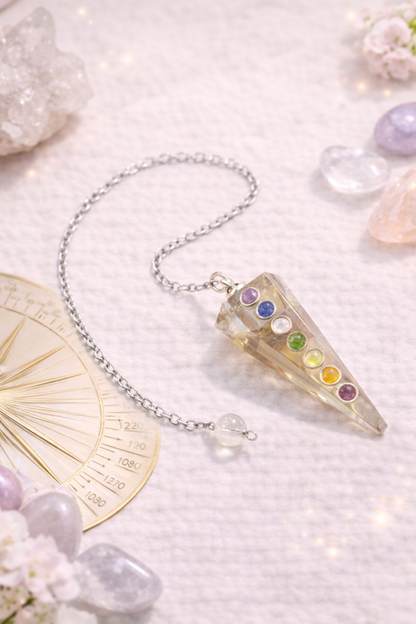 Pendule Cône Quartz Rose Chakra