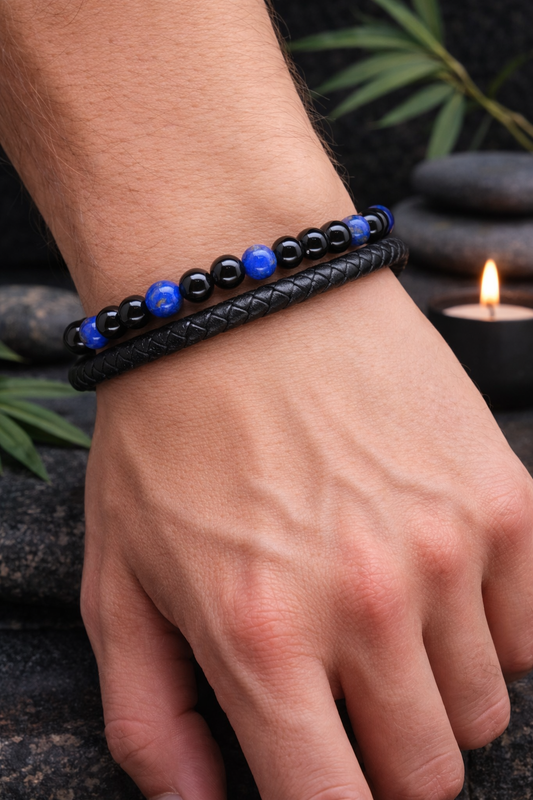 Bracelet Lapis Lazuli et Onyx
