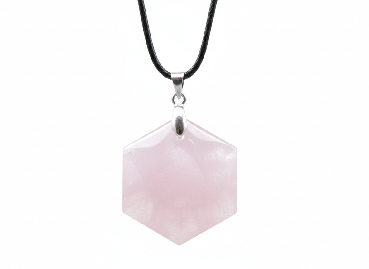 Pendentif Quartz Rose Sceau de Salomon