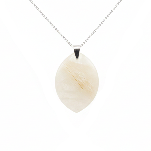 Pendentif Pierre de Lune Beige Ma boutique