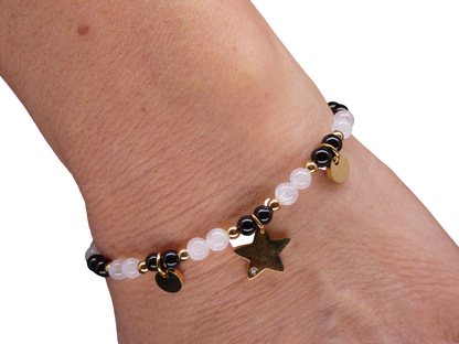 Bracelet Cristal de Roche / Onyx avec fermoir Ma boutique